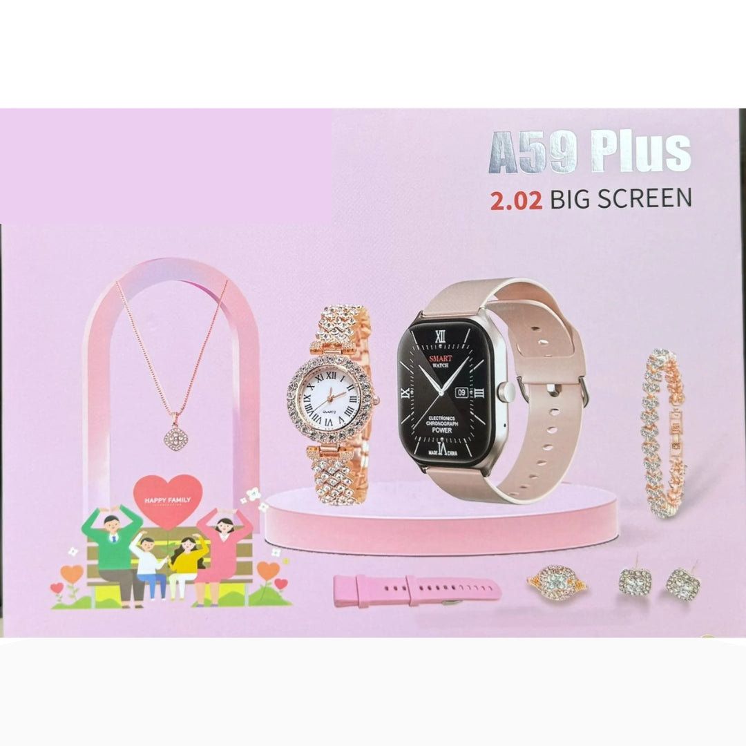 A59 Plus Smart Watch - Gift Pack - Couple Set (Ladies and Men)